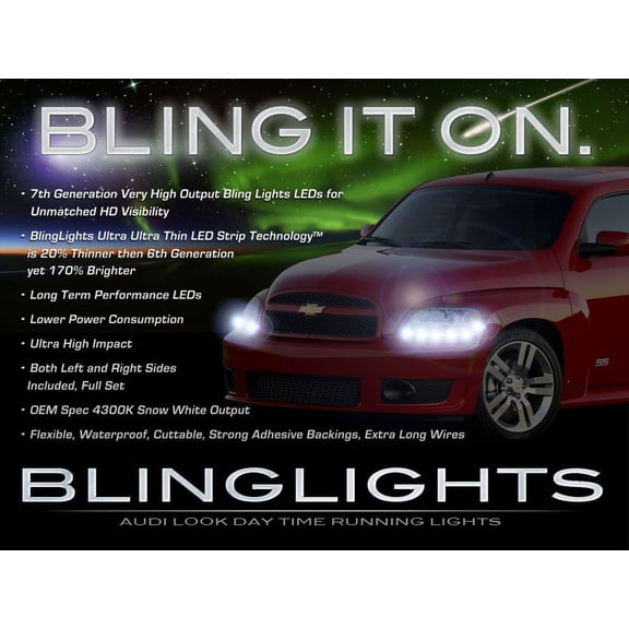 For Chevrolet Chevy HHR LED DRL Light Strips Headlamps Headlights Day Time Running Lamps Strip Lights