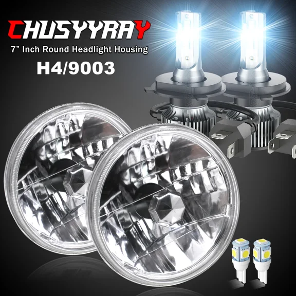 For Chevrolet Chevy II/Nova 1969 1970-1979 7 Inch LED Round Headlights High/Low Beam