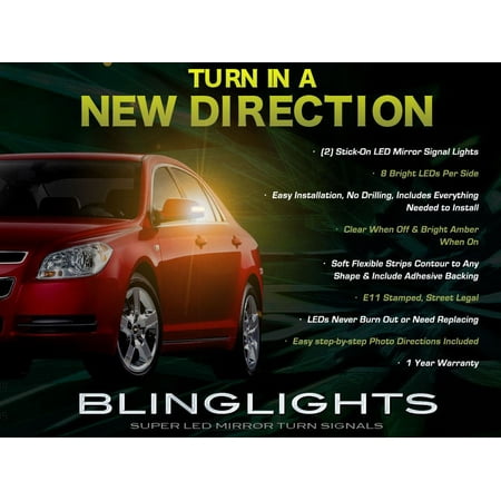 For Chevrolet Chevy Malibu Side Mirrors Turnsignals Lights LED Turn Signals Lamps Mirror Signalers Set