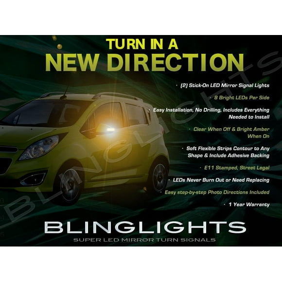 For Chevrolet Chevy Spark LED Side Mirrors Turnsignals Lights Accents Turn Signals Lamps Signalers