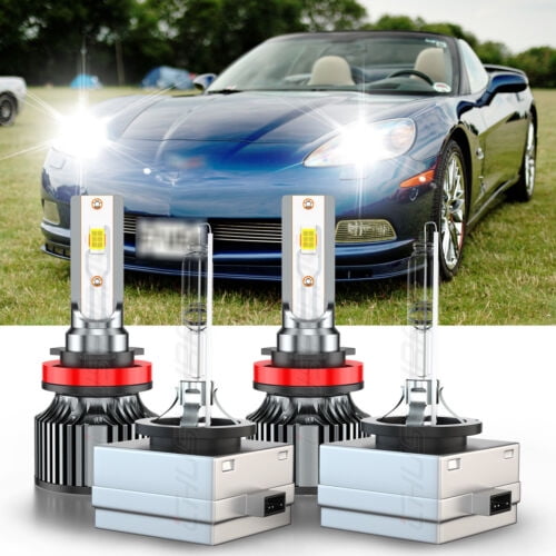 For Chevrolet Corvette 2005-2013 H11 D1S LED HID Headlight Hi/Lo beam Bulbs Kit