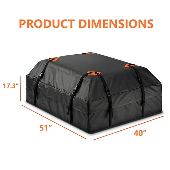 For Chevrolet Cruze Car Roof Rack Carrier Cargo Bag 600D Luggage Storage Black