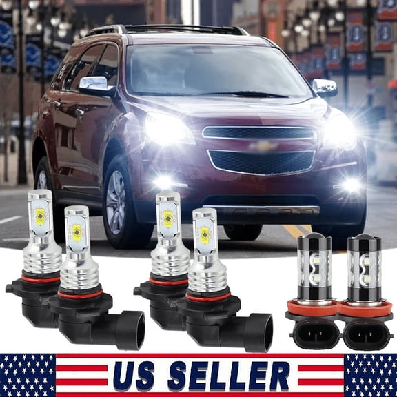 For Chevrolet Equinox 2010-2017 6000K 6X LED Headlight High Low+ Fog Light Bulbs