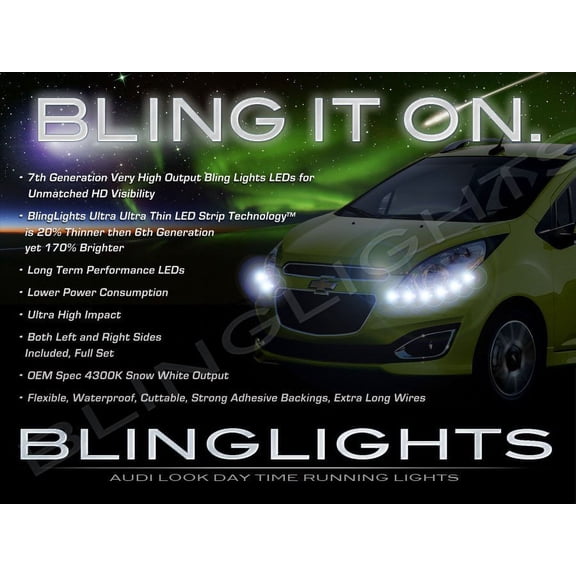 For Chevrolet Matiz LED DRL Head Light Strips Day Time Running Lamp Kit M100 M150 M200 M250 M300