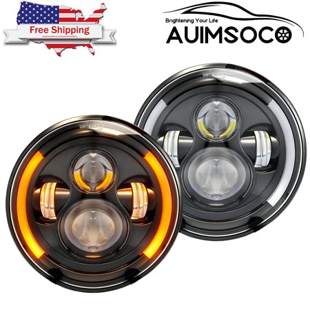 For Chevrolet Monza 1975-1980 7 Inch Round LED Headlights High/Low Beam Pair Replacement