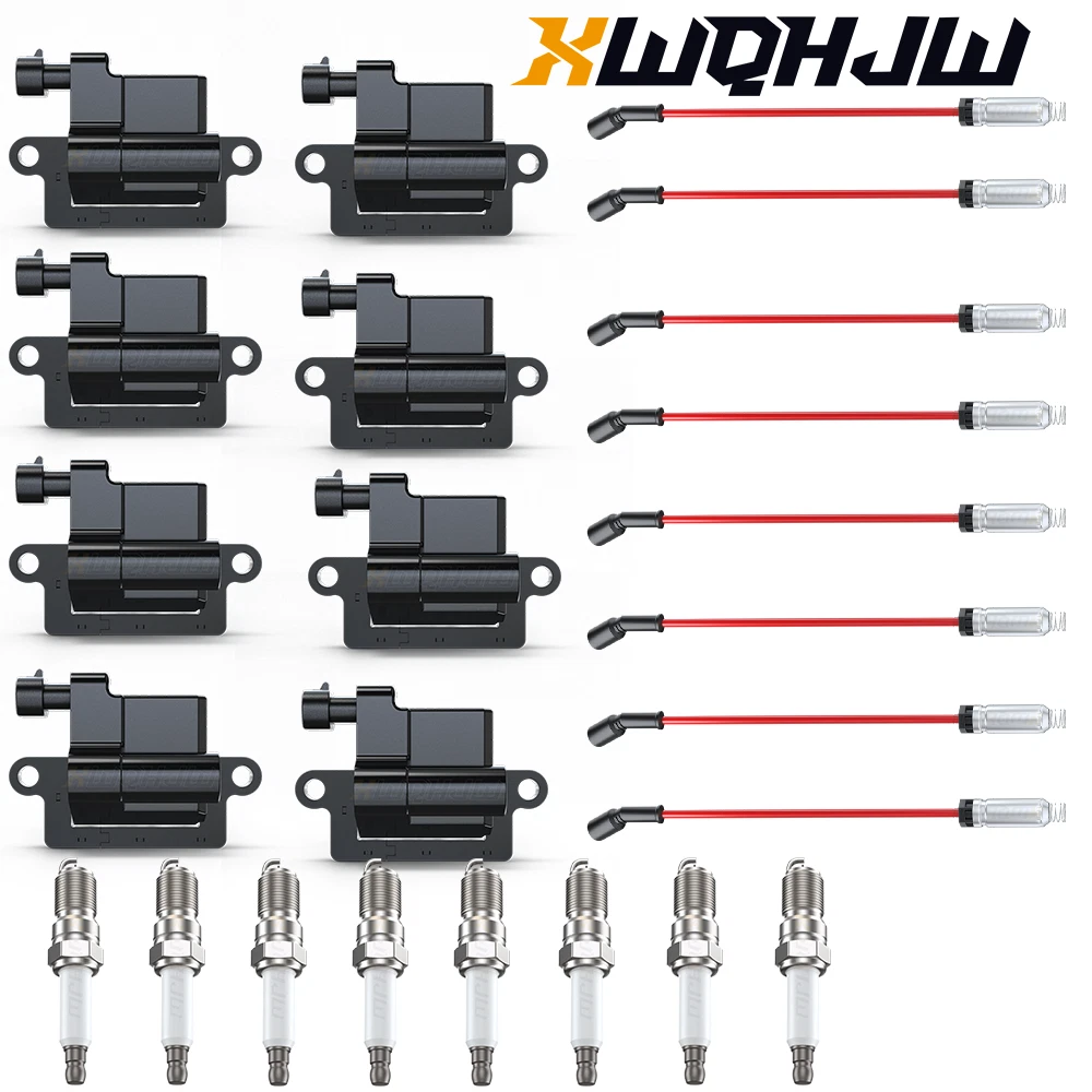For Chevrolet Silverado 1500 1999 - 2006 8 Pack Ignition Coils and 8 Iridium Spark Plugs and 8 Wire Set