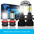 thumbnail image 1 of For Chevrolet Spark 2013 2014 2015 LED Headlight Bulbs Hi-Lo Fog Beam 4x 9008/H13+H11 Plug-N-Play Canbus Ready, 1 of 12