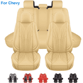 thumbnail image 1 of For Chevrolet Spark Car Seat Cover 5 Seats, Deluxe PU Leather 5 Seats Auto Front Rear Cushion Protector Full Set for Cobalt, Cruze, HHR, Impala Beige, 1 of 12