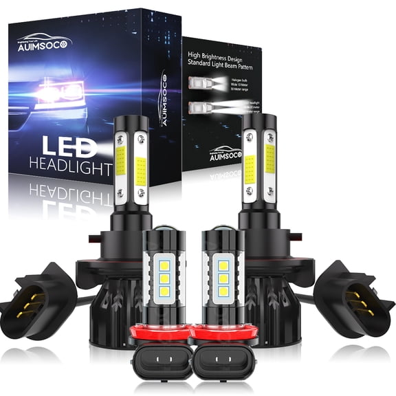 For Chevrolet Spark EV 2014-2015 LED Headlight Bulbs 9008 (H13) High/Low Beam + H11 Fog Light Replacement, Plug & Play