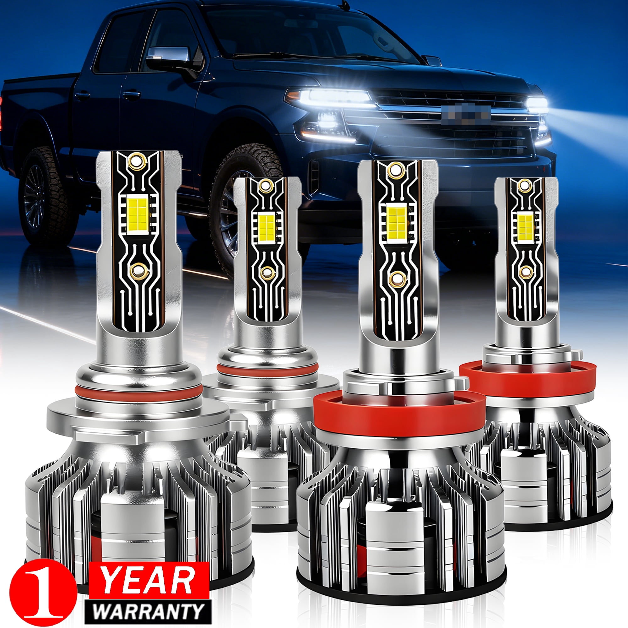 For Chevrolet Tahoe 2007-2020 LED Headlight Bulbs 9005 H11 High/Low ...