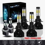 For Chevrolet Trailblazer 2002-2009 LED Headlight Bulbs,9005 9006 High beam and Low Beam and 880 Fog light Bulbs,Pack of 6