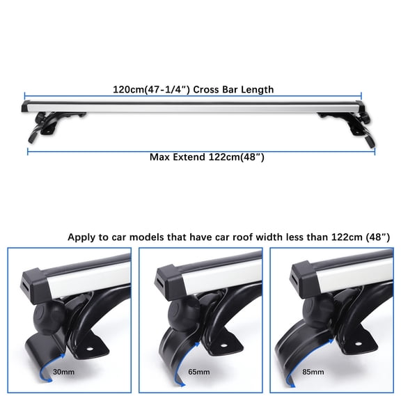 For Chevrolet Volt 48'' Top Roof Rack Cross Bar Cargo Luggage Carrier Aluminum