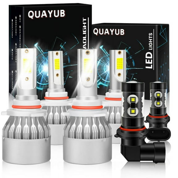 For Chevy 02-05 Avalanche 6X 6000K LED Headlight Bulbs Hi/Low + Fog Light