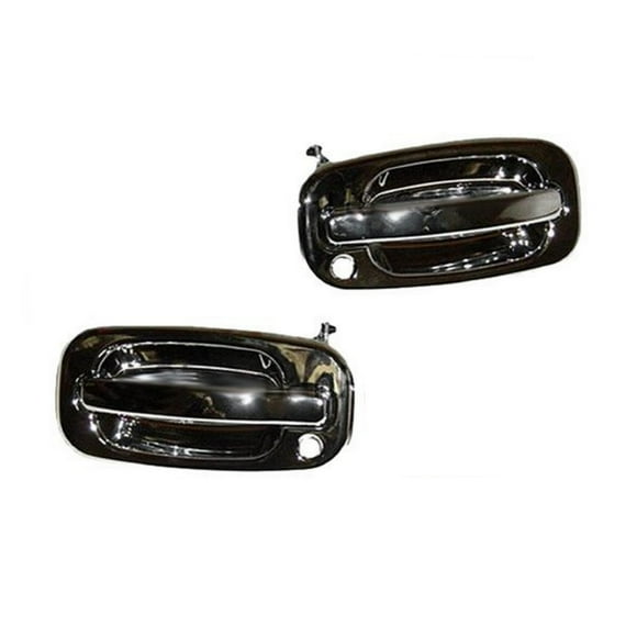 For Chevy Avalanche 2002 03 04 05 2006 Exterior Door Handle Driver And Passenger Side | Pair | Front | Outer | Chrome | With Keyhole | Performance