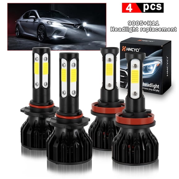 For Chevy Avalanche 2007-2013 LED Headlight Bulbs 9005 H11 High Low Beam Combo 6000K 4Pcs