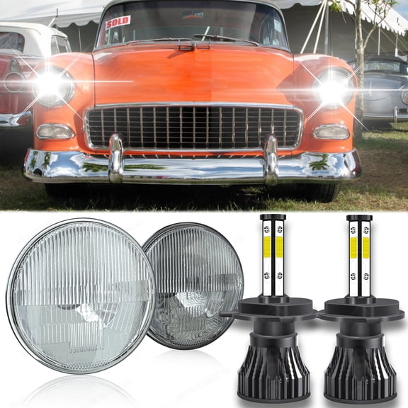 For Chevy Bel Air 1955-1957 Pair 7" Inch Super Bright LED Headlights