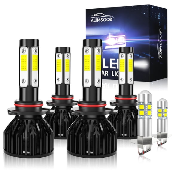 For Chevy C1500 1990-1998 9005 9006 H3 LED Headlight Bulbs High/Low Beam, 6000K White 4000LM Bright Canbus No Error, Easy Install, Plug-N-Play Halogen Replacement, 6Pcs