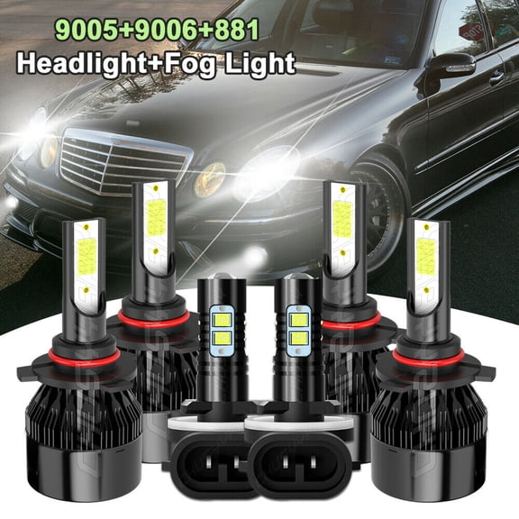 For Chevy Camaro 1998 1999 2000 2001 2002 Combo Car LED Headlights Hi/Lo +Fog Lights