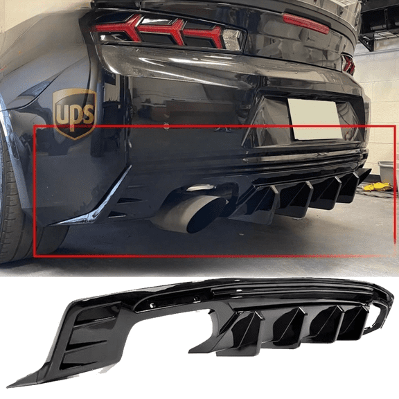 For Chevy Camaro SS LT LS 2016-2020 Painted BLK Rear Bumper Lip Diffuser Spoiler