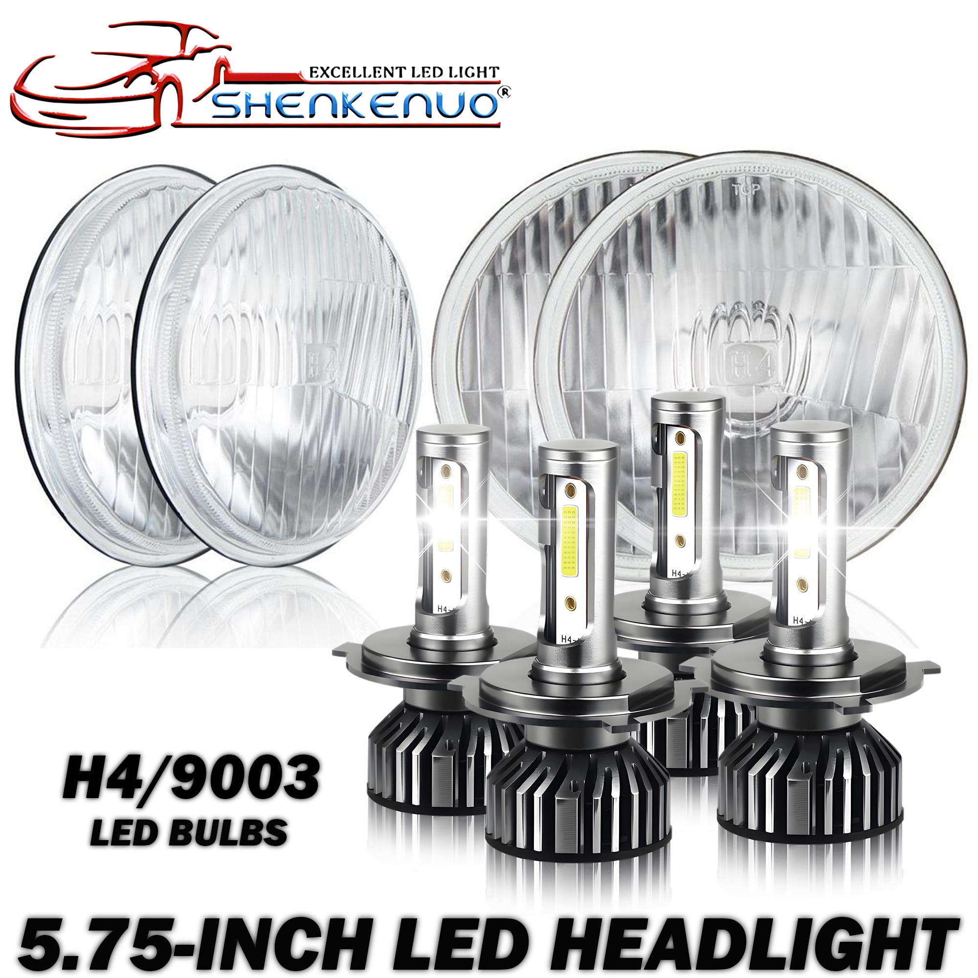 For Chevy Chevrolet Impala El Camino X4 4pcs DOT 5.75" Round LED Headlights High/Low Beam White