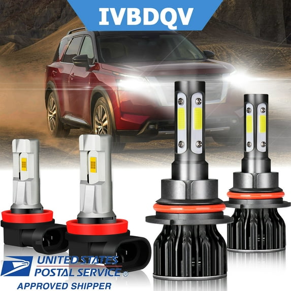 For Chevy Cobalt 2005 2006 2007 2008 2009 2010 LED Headlight Bulb 9007+H11 High/Low+Fog Light Kits 6000K 2pcs