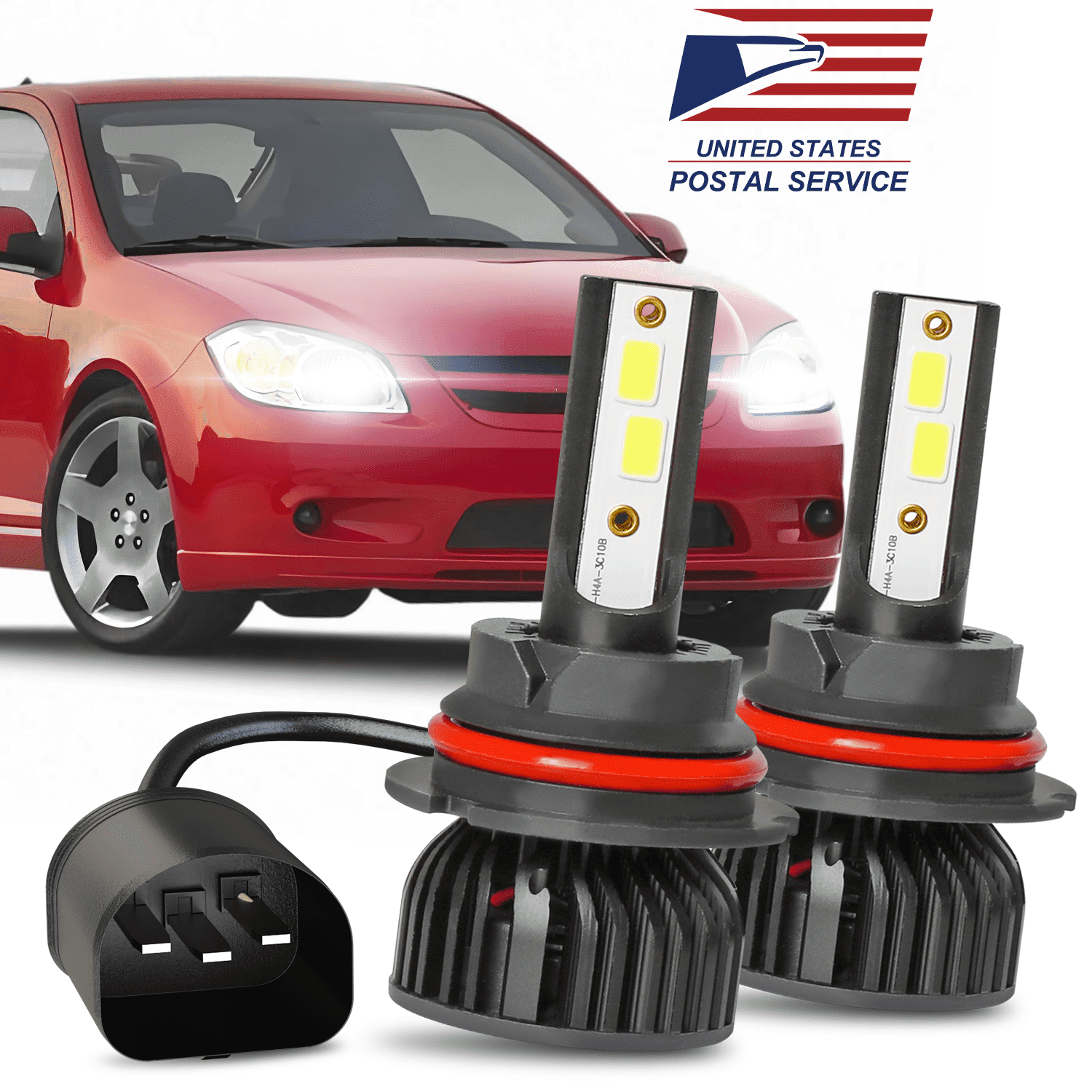 For Chevy Cobalt 2005 2006 2007 2008 2009 2010 Pair 9007 LED Headlight ...