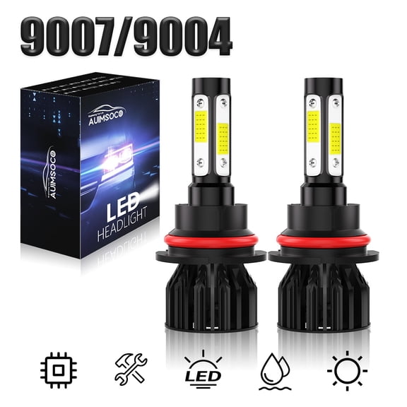 For Chevy Cobalt 2005-2010 9007 HB5 2x 6000K LED Headlight Bulb High Low Beam 50000 Hours Lifespan Halogen Replacement