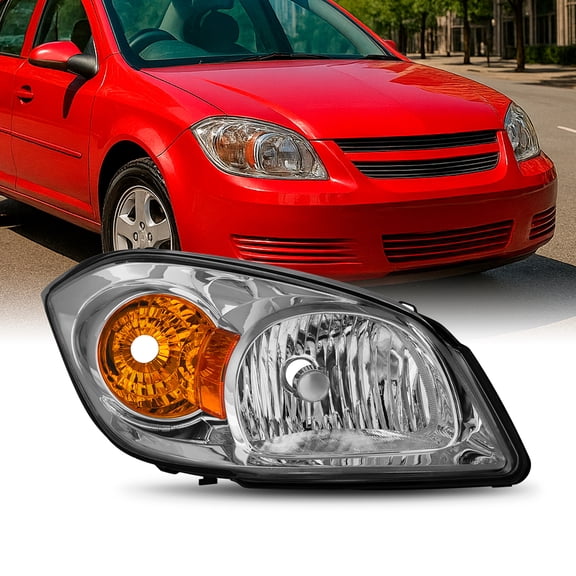 AKKON - Fits 05-10 Chevy Cobalt | Pontiac 05-06 Pursuit | 07-10 G5 Sedan Coupe Chrome Headlights Headlamp Passenger [OE Style]