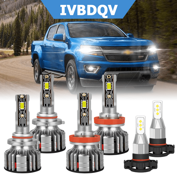For Chevy Colorado 2015-2019 LED Headlights Combo 9005 High Beam+H11 Low Beam+5202 Fog Light Kit 6Pcs
