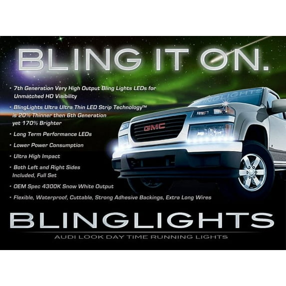 For Chevy Colorado LED DRL Head Lamp Light Strips Kit Day Time Running