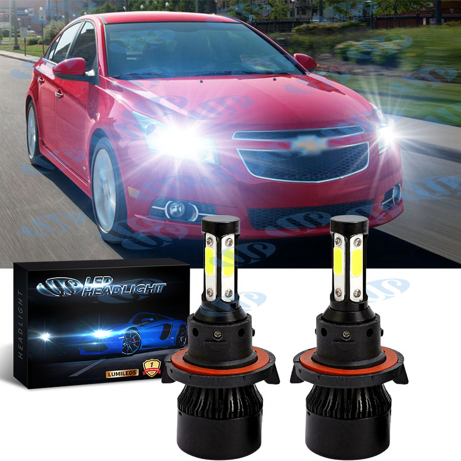 Para Chevy Cruze 2011-2013 2014 2015 Faros LED Hi/Lo + Bombillas antiniebla