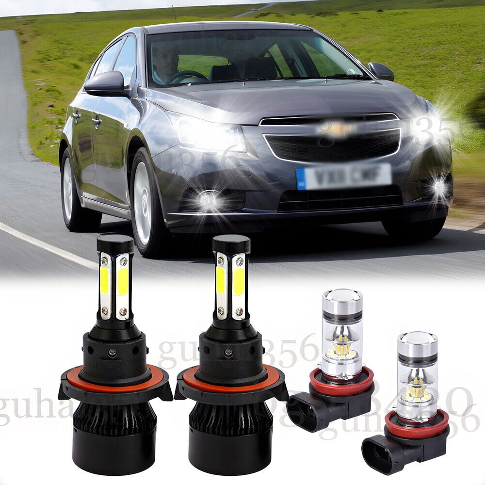 For Chevy Cruze 2011-2015 LED Headlights High Low Beam Fog Light Combo 4x Bulbs