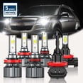 thumbnail image 1 of For Chevy Equinox 2010-2016 2017 LED Headlight High Low Beam Fog Light Bulbs Kit 6000K White 6Pcs, 1 of 12