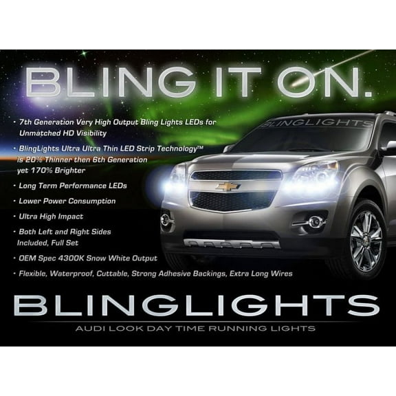 For Chevy Equinox LED Head Light Strips Day Time Running Lamps Kit Chevrolet DRLs