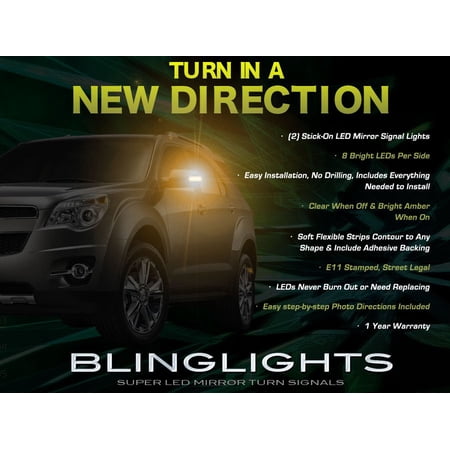 For Chevy Equinox LED Side Mirror Lights Turn Signal Lamp Pair Set Chevrolet Kit