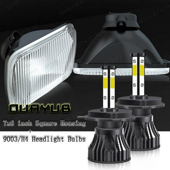 For Chevy Express Cargo Van 1500 2500 3500 Pair 7x6" 5x7" LED Headlights Hi/Lo
