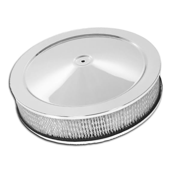 For Chevy Ford 14" Chrome Steel Air Cleaner Set - Hi-Lip Base