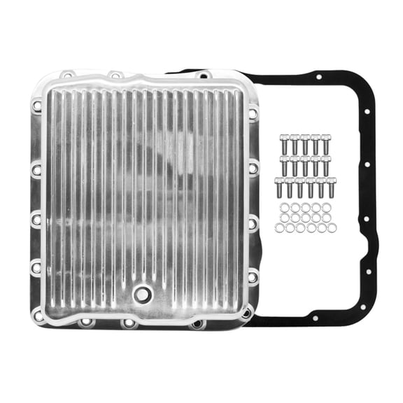 For Chevy GM 700R4 4L60E 4L65E Transmission Pan Kit Deep Finned Polished