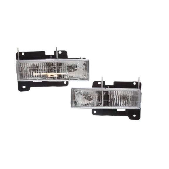 For Chevy/GMC C/K 2010 Truck 1988-2002 Headlight Assembly Diamond Design Pair Driver and Passenger Side GM2505105