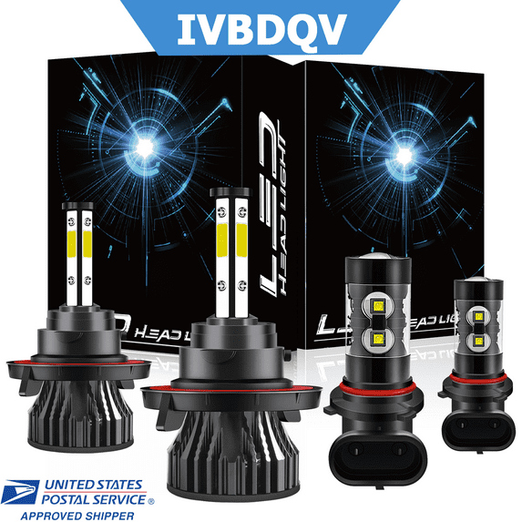 For Chevy HHR 2006-2011 4x LED Headlight Bulbs H13 High/Low Beam + 9145 Fog Light Kit 6000K White