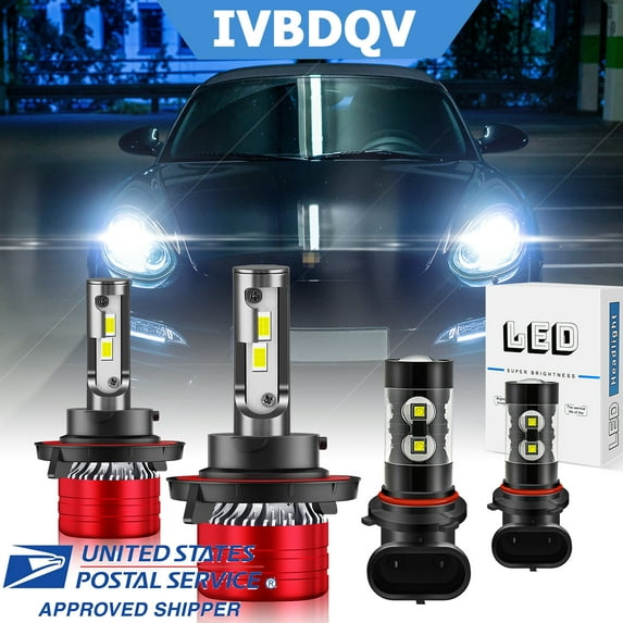 For Chevy HHR 2006-2011
LED Headlight Bulbs,H13 High/ Beam + 9145 Fog Beam 6000K Cool White
