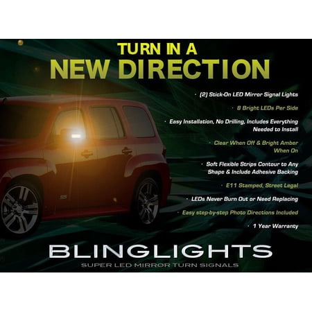 For Chevy HHR Side View Mirror Turnsignals LED Turn Signals Lights Signalers Mirrors Lamps Chevrolet
