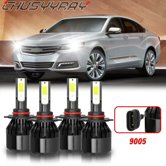 For Chevy Impala 2015 2016 2017 2018 2019 2020 - 4x 9005 HB3 LED High Low Beam Headlight Bulbs Kit White