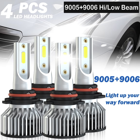 For Chevy K1500 2500 93-99 Combo LED Headlight High Low Light Bulbs Kit White 4x 500% Brighter than Halogen