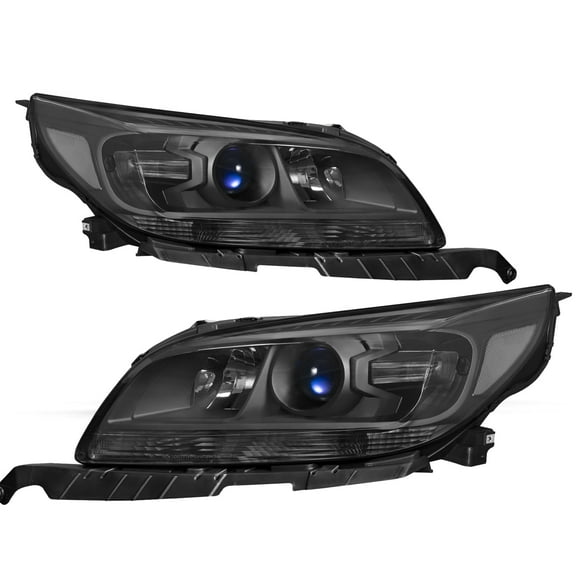 For Chevy Malibu 2013-2015 Halogen 2pcs Headlights Black Clear Headlamps 13-15