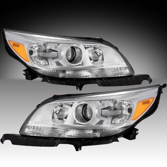 For Chevy Malibu 2013-2015 Halogen Headlights Chrome Headlamps 13-15 LH RH Sets