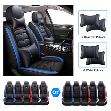 Universal PU Leather 5-Seat Car Seat Cover Set For Dodge – Front & Rear With Cushion Pads