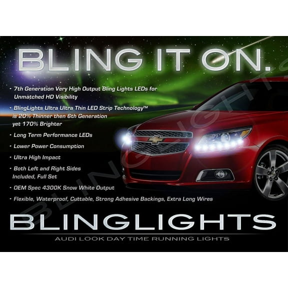 For Chevy Malibu LED DRL Head Light Strips Day Time Running Lamps Kit