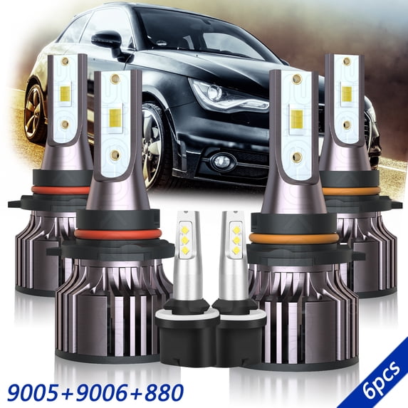 For Chevy Monte Carlo 2000-2005 LED Headlight 9005 High 9006 Low 880 Fog Light Bulbs Kit 6000K White