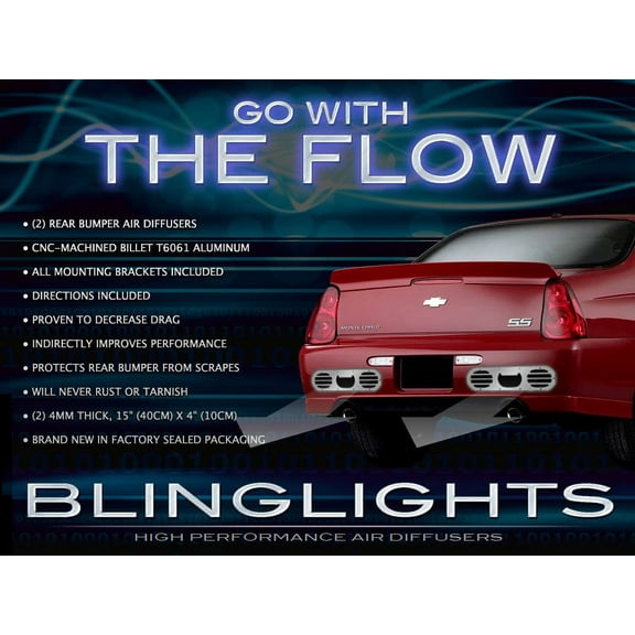 For Chevy Monte Carlo Nascar Pace Car Body Diffuser Kit Rear Bumper Panel Set